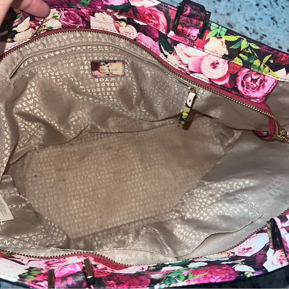 Kate Spade Pink and Red Floral Tote - Picture 7 of 9